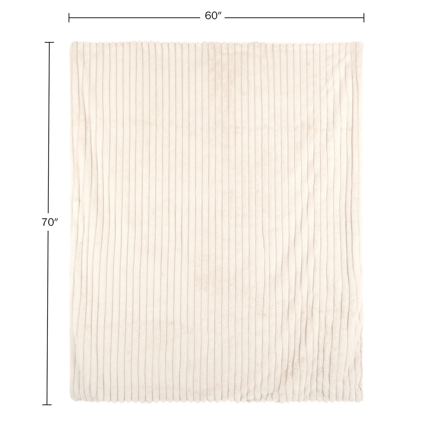 Lavish Home Faux Fur Throw Blanket - 60x70-Inch Twin Blanket for Couch, Bed, or Chair - Soft Throw with Plush Faux Rabbit Fur and Warm Sherpa for Living Room, Bedroom, and Home Decor (Ivory)