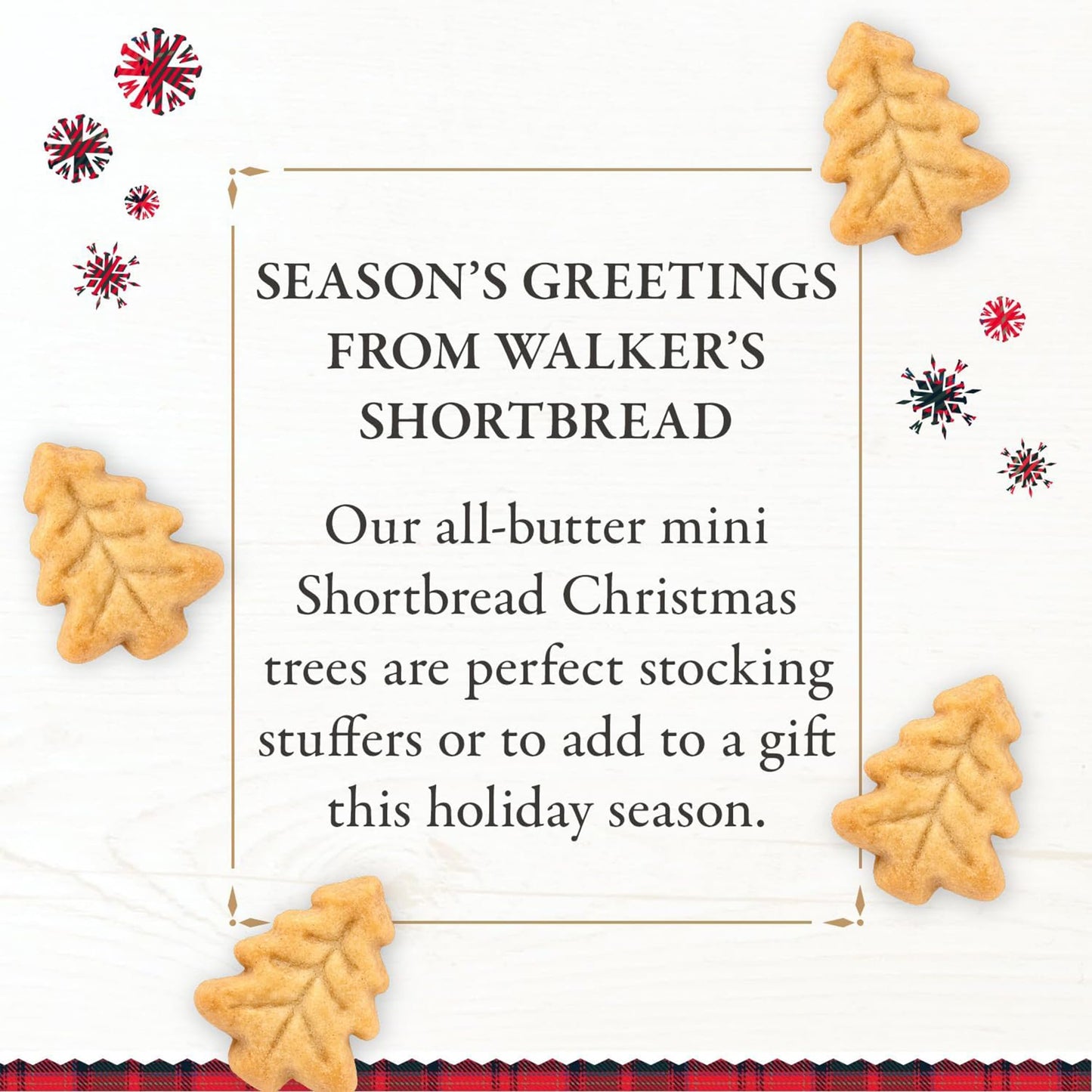 Walker's Shortbread Christmas Tree Shaped Mini Holiday Cookies, Pure Butter Shortbread Cookies, 5.3 Oz Box