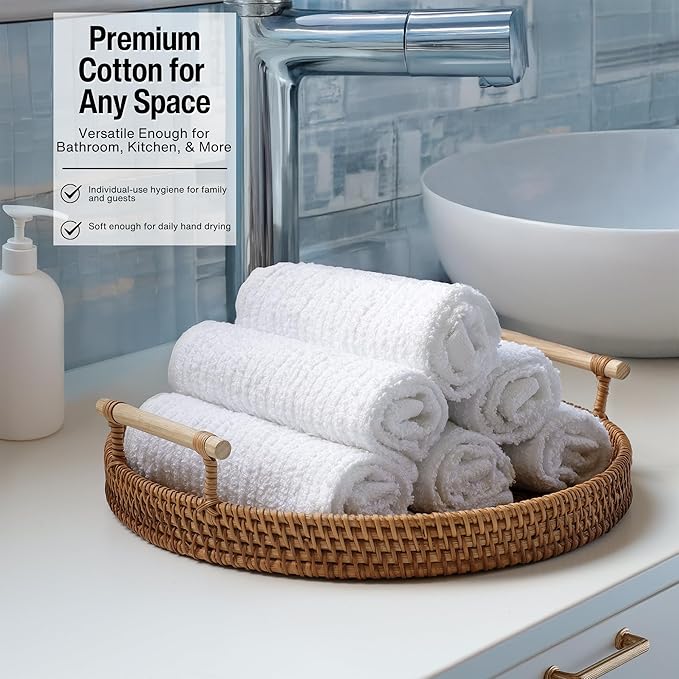 Living Fashions Bar Mop Cleaning Kitchen Dish Cloth Towels, 100% Cotton