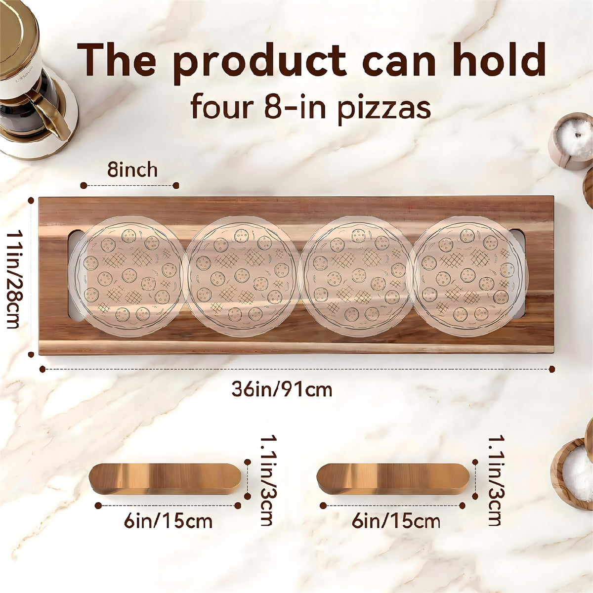 LDQ Extra Large 36 x 11 Inch Acacia Wood Cutting Board, 3-in-1 Cutting, Serving & Display Board, XXL Long Charcuterie Boards with 2 Wooden Stands, for Kitchen Prep & Party Table Centerpiece