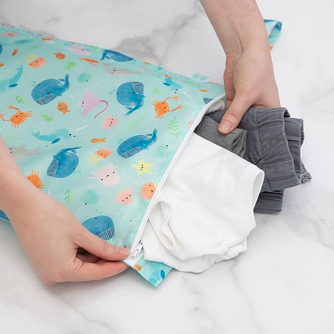 Bumkins Waterproof Wet Bag for Baby, Swim Suit, Cloth Diapers, Pump Parts