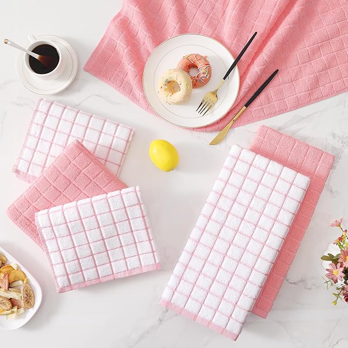 Homaxy Premium Cotton Kitchen Towels 16"x 28", Large Natural Ring Spun 390 GSM