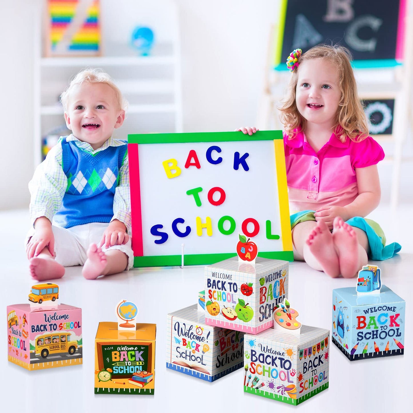 PerKoop 24 Pieces Back to School Candy Boxes First Day of School Party Favor Gift Boxes for Classroom New Semester Favors Kids Birthday Party Supplies