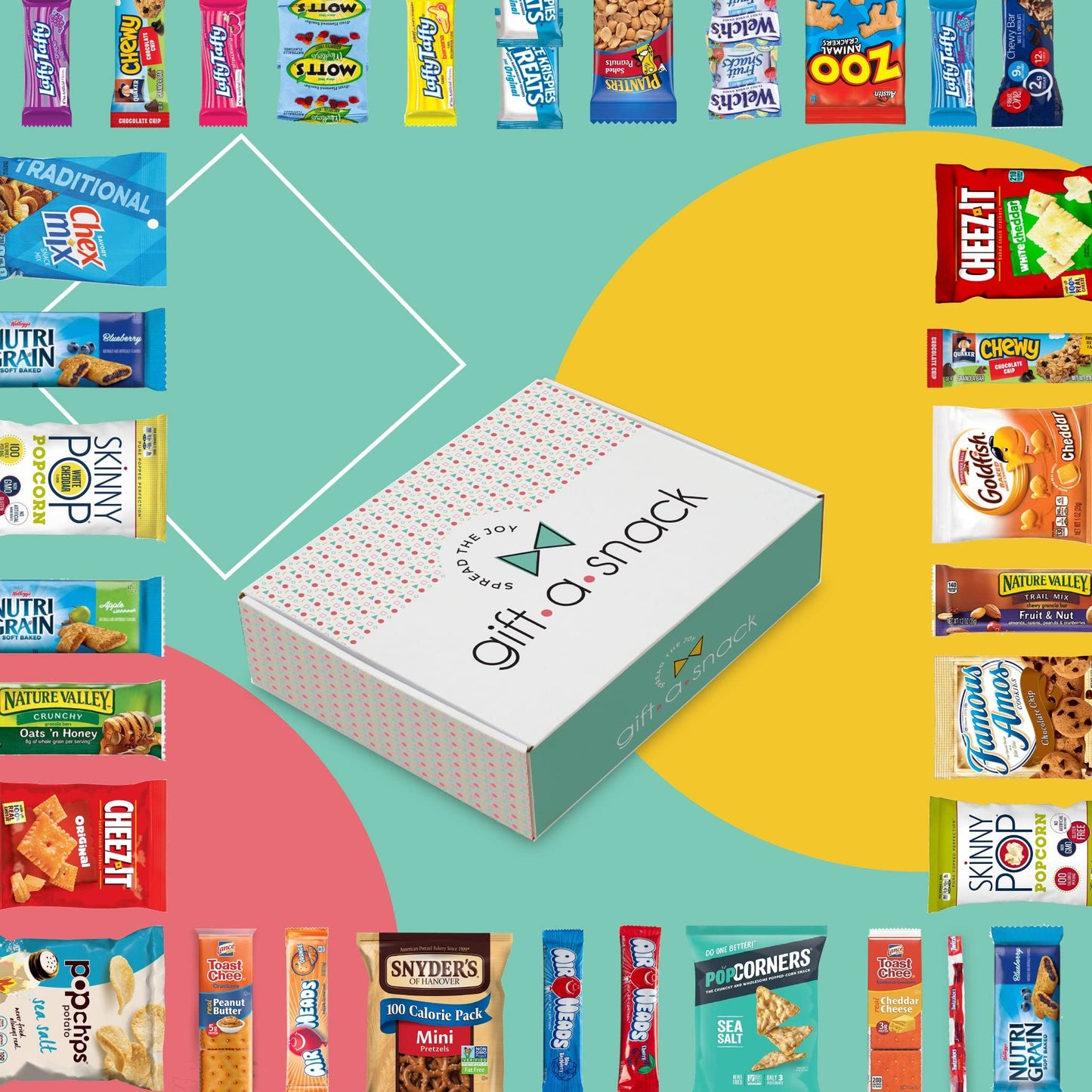 Gift A Snack - Mothers Day Treats, Snack Box Variety Pack Care Package + Greeting Card (40 Count) Birthday Sweet Treats Gift Basket, Candies Chips Crackers Bars Office Food Assortments & Variety Gifts