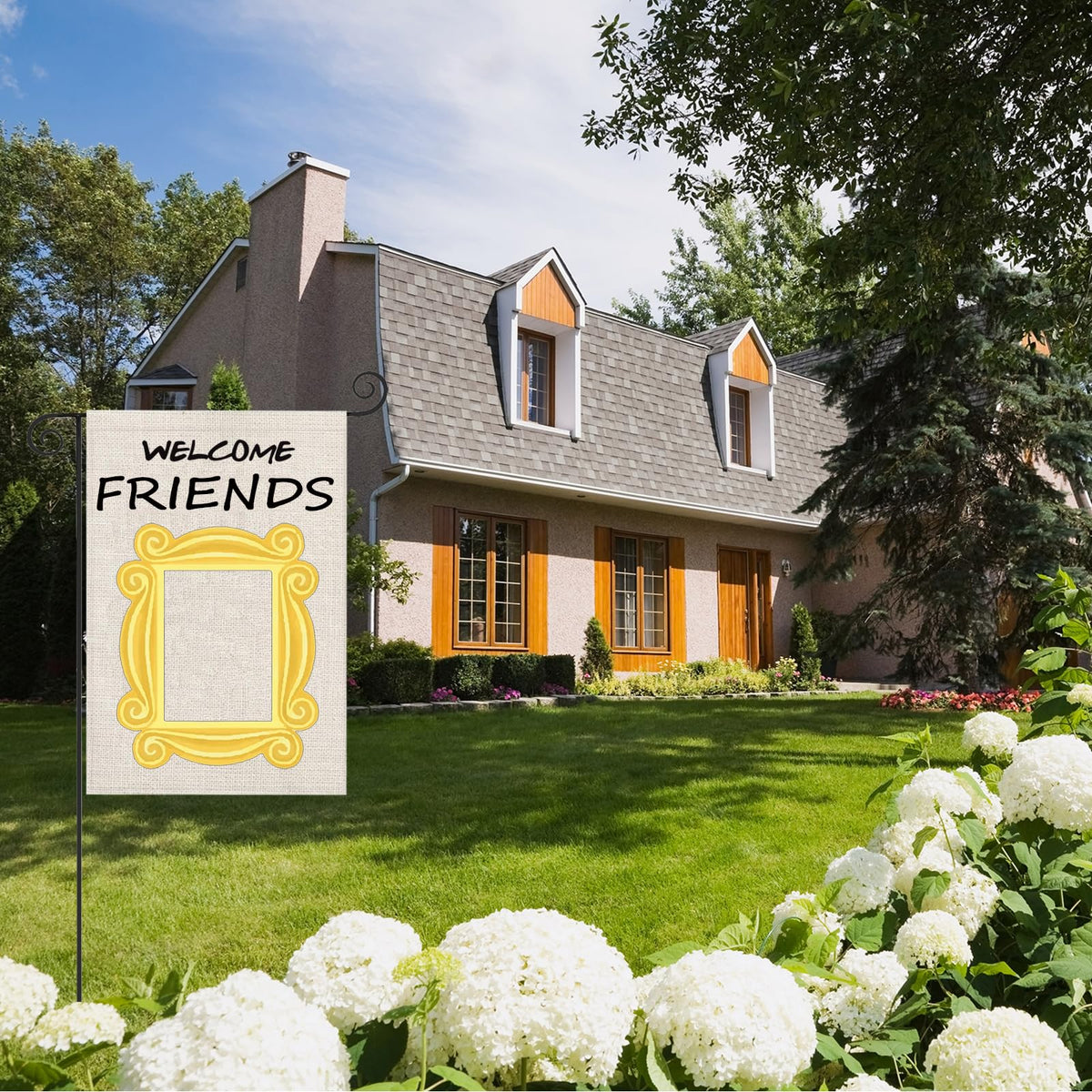 ZJXHPO Welcome Friend Garden Flag Inspire Gift Novelty Garden Flag Outdoor Gift (Welcome Friends)