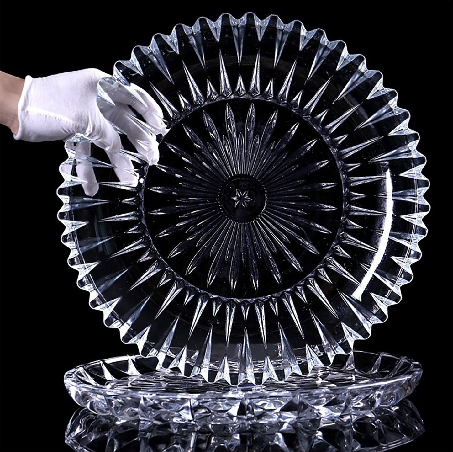 Rxcvkmw Glass Fruit Bowl or Decorative Bowl, used for Kitchen counter or living room center table decoration, Centerpiece Bowl,Glass tray (14.1in)
