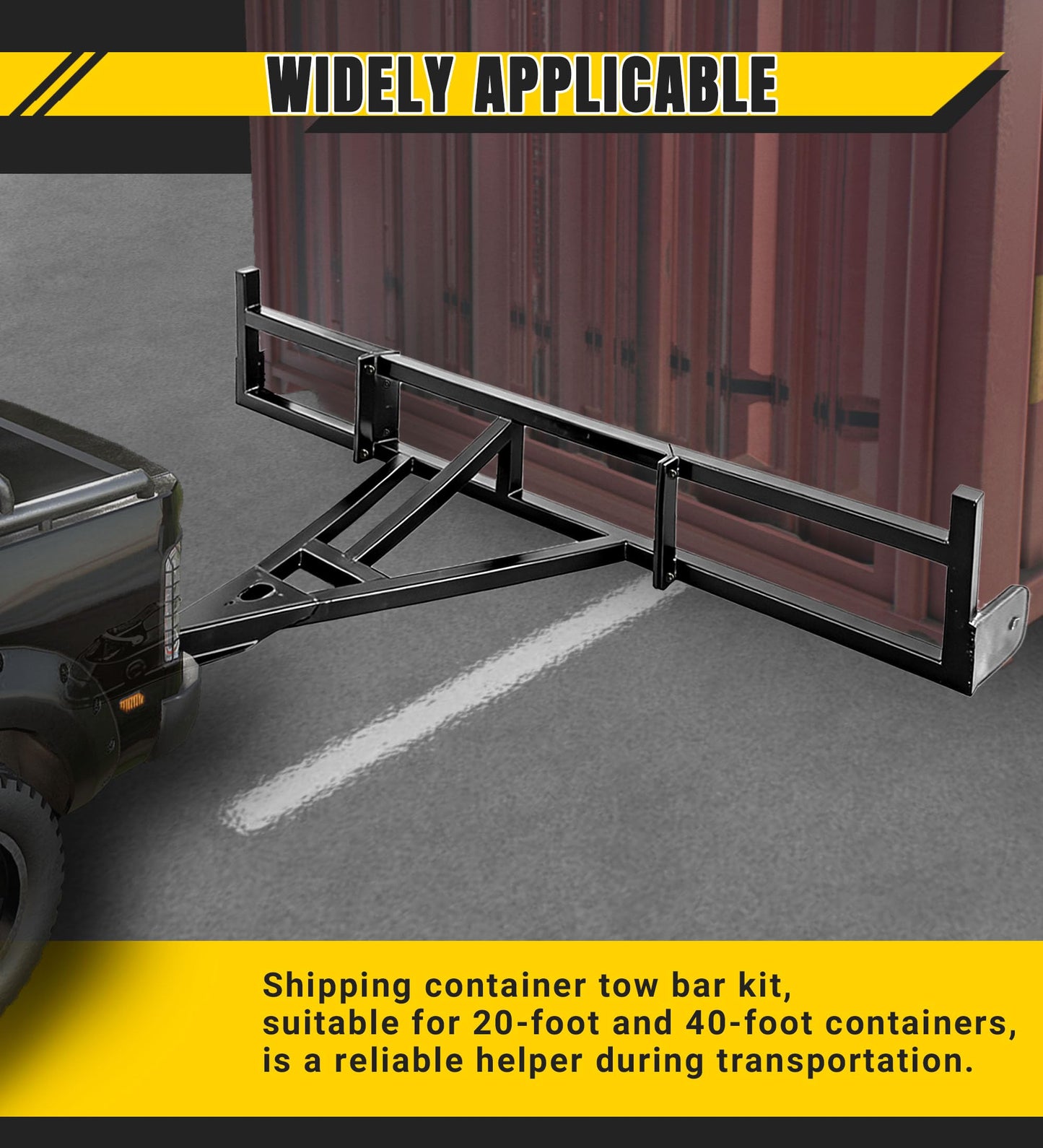 AvmrLc Professional Shipping Container Tow Bar Kit for 20'/40' Containers, Constructed from High-Strength Manganese Steel Rated for 14,000 Lbs, Split-Design for Easy Storage Suitable for Truck Towing