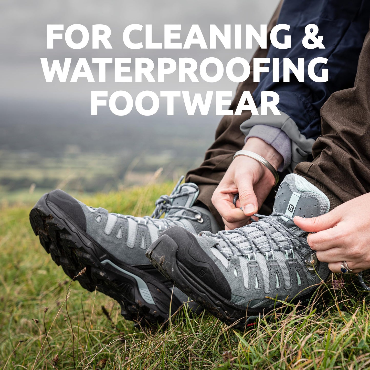 Nikwax FOOTWEAR CLEANING GEL Spray + FABRIC & LEATHER PROOF Spray Twin Pack, 2 x 300ml