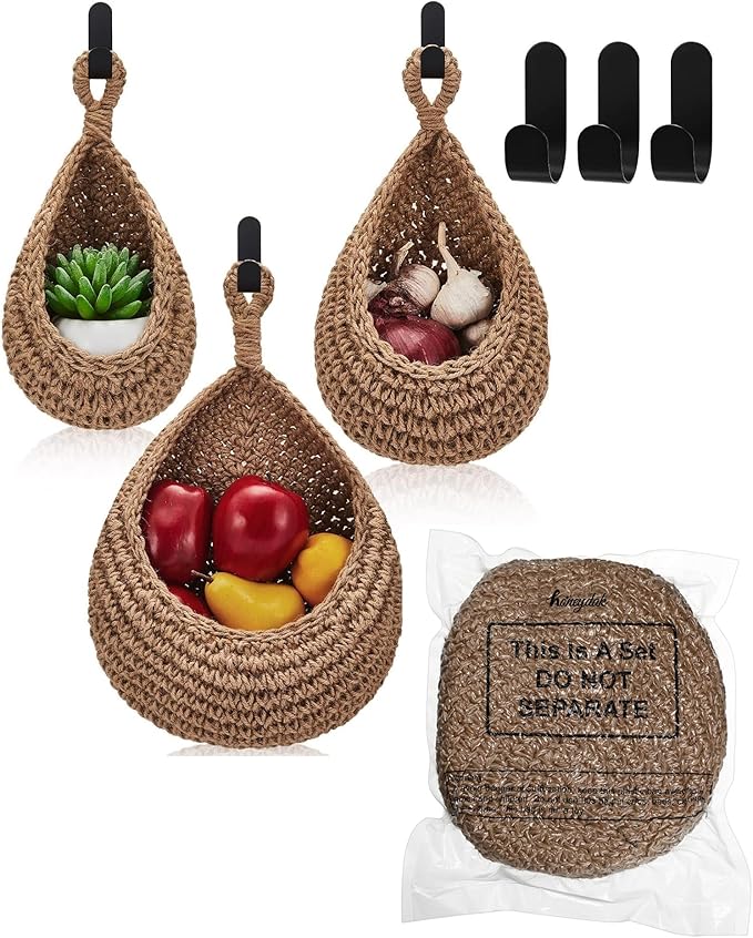 Honeydak Boho Decor Hanging Wall Baskets