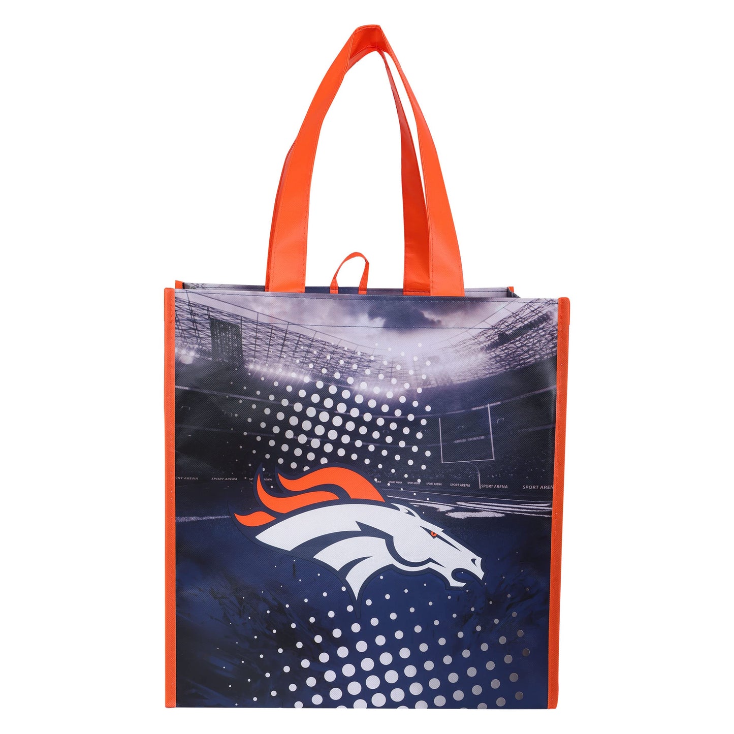FOCO NFL Logo 4-Pack Reusable Grocery Shopping Bags Totes, Team Color
