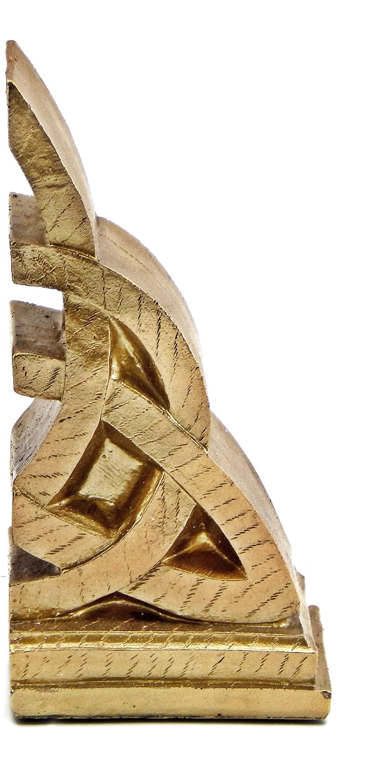 Bellaa 21787 Decorative Bookends Golden Celtic Knot Triquetra Irish Theme Mystical Design Endless Celts Symbol 8 Inch Polyresin