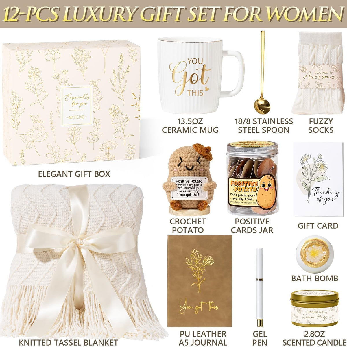 Self Care Get Well Soon Gifts Baskets for Women, Mothers Day Birthday Gifts Spa Care Package After Surgery, Inspirational Thinking of You Sympathy Basket Feel Better Encouragement Gift for Mom Friends