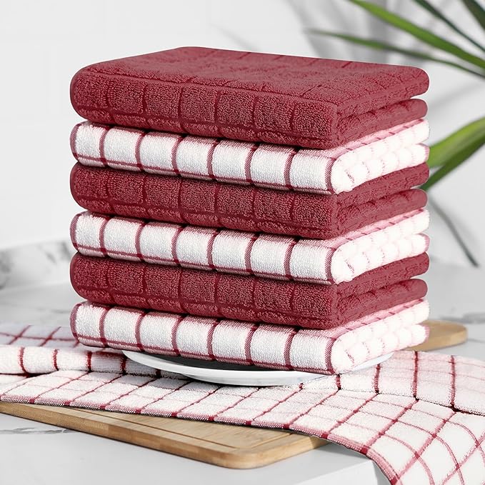 Homaxy Premium Cotton Kitchen Towels 16"x 28", Large Natural Ring Spun 390 GSM