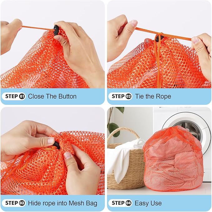 3Pcs Mesh Laundry Bags Washing Machine Mesh Wash Bags Jumbo