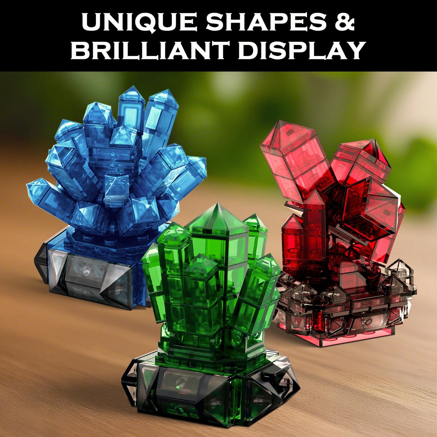 HAYXUN for Dad Men, Crystal Building Kit for Adults – 564PCS Gemstone Mineral Collection Building Set, Elegant Home Office Desk Décor, Unique Gift for Husband, Grandpa