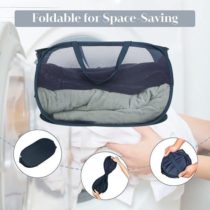 4 Pack Collapsible Laundry Baskets, Foldable Laundry Basket