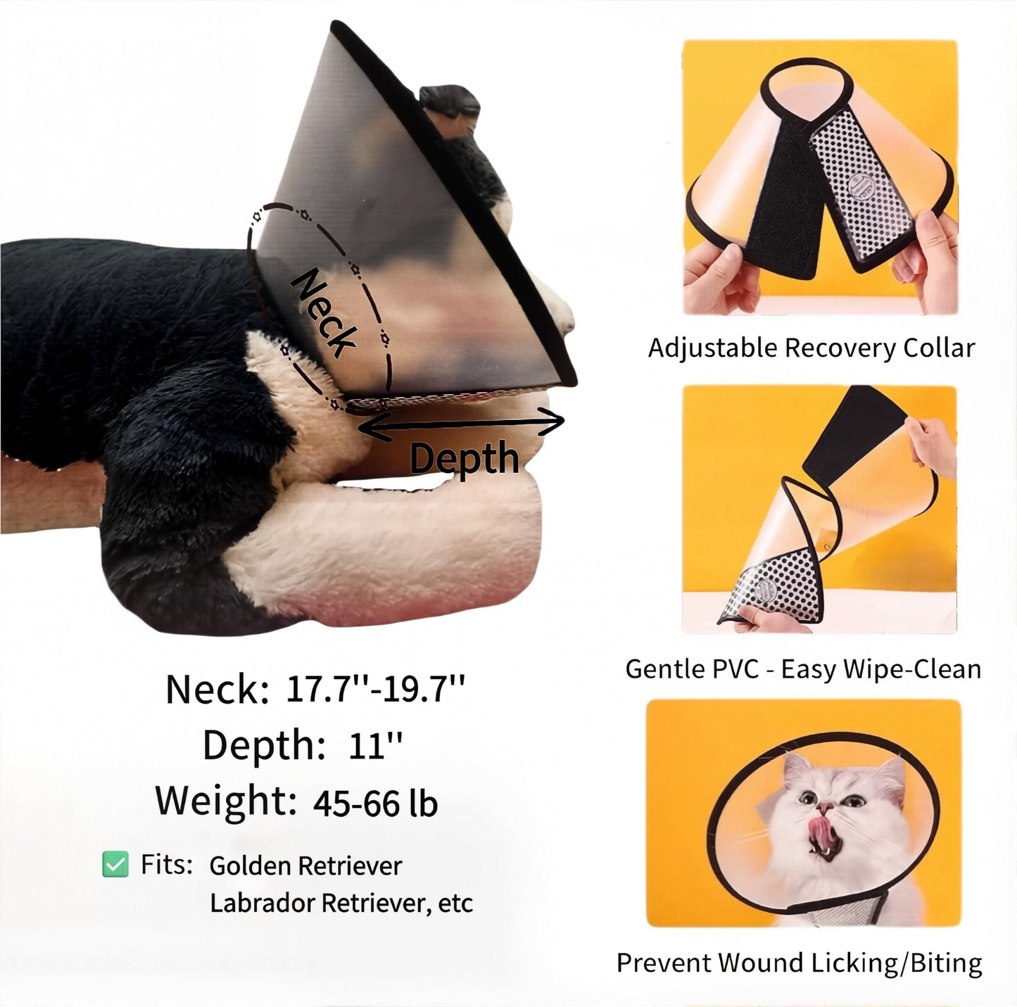 Lonsenbao 10 Pcs Surgery Recovery Kit for Dogs –Adjustable Dog Cone & Fluffy Dog Blanket (40''x60'') – Get Well Soon –Cleaning Wipes,Calming Toy, Bandages & Mesh Bag –Sympathy Gift for Pet (Blue-XL)