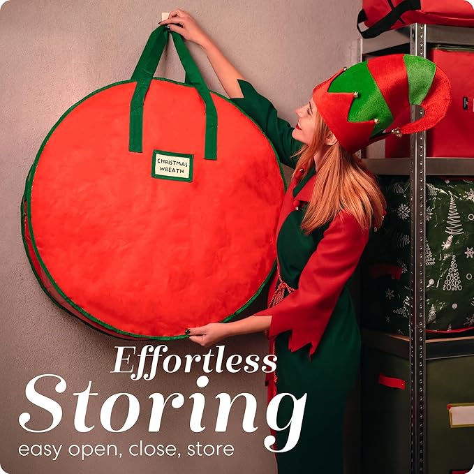 Handy Laundry Christmas Wreath Storage Bag