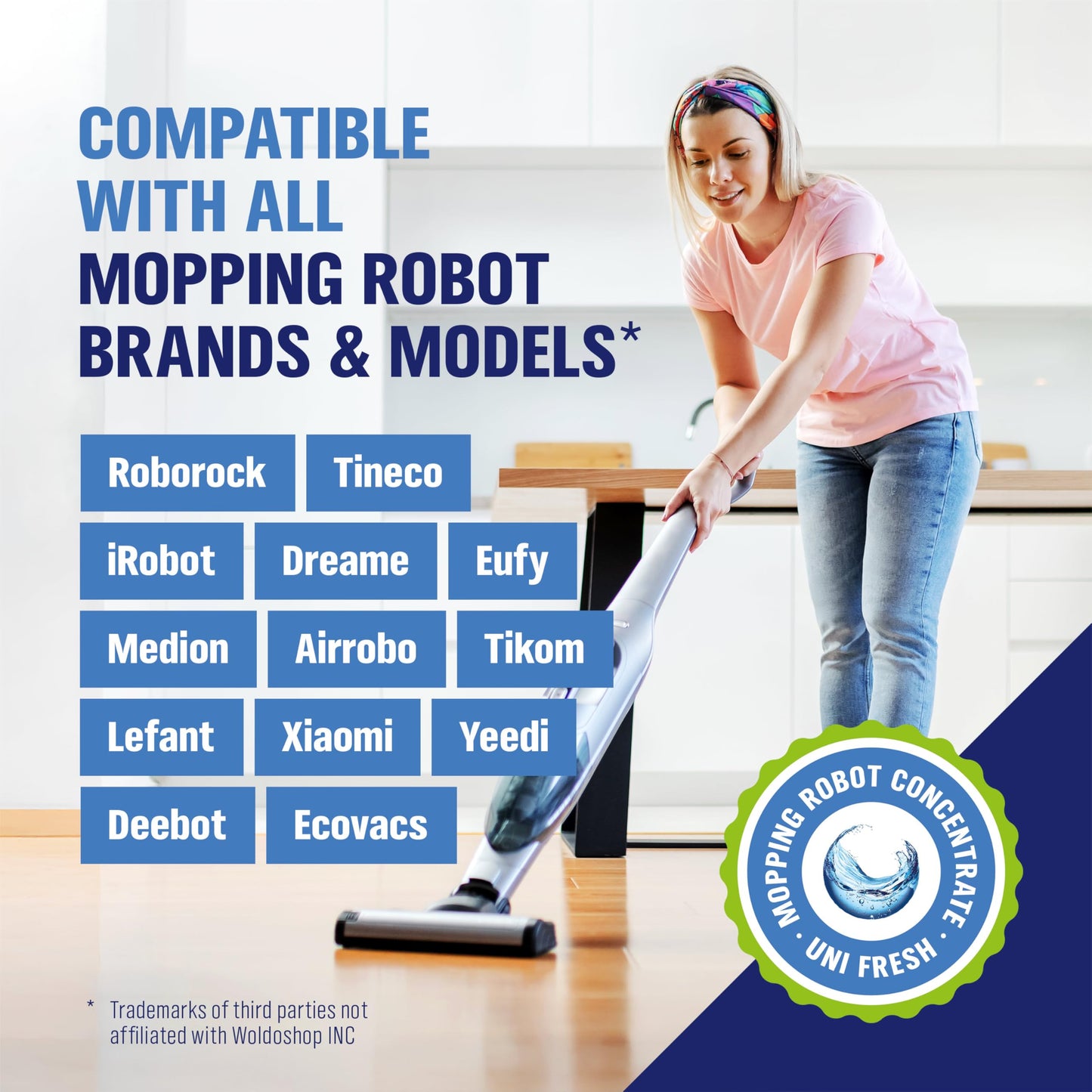 WoldoClean Floor Cleaner for Mopping Robots 750ml - Universal Streak-Free Cleaning for All Mopping & Vacuum Robots