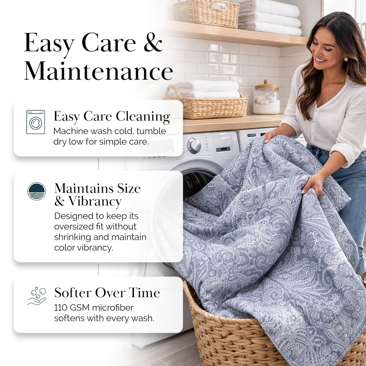 Southshore Fine Living, Inc. Extra Large King Size Quilts, Paisley Quilt, Blue and White Bedspread, 3-Piece Bohemian Bedding Set with Two Matching Shams, California/King, Reversible Blue