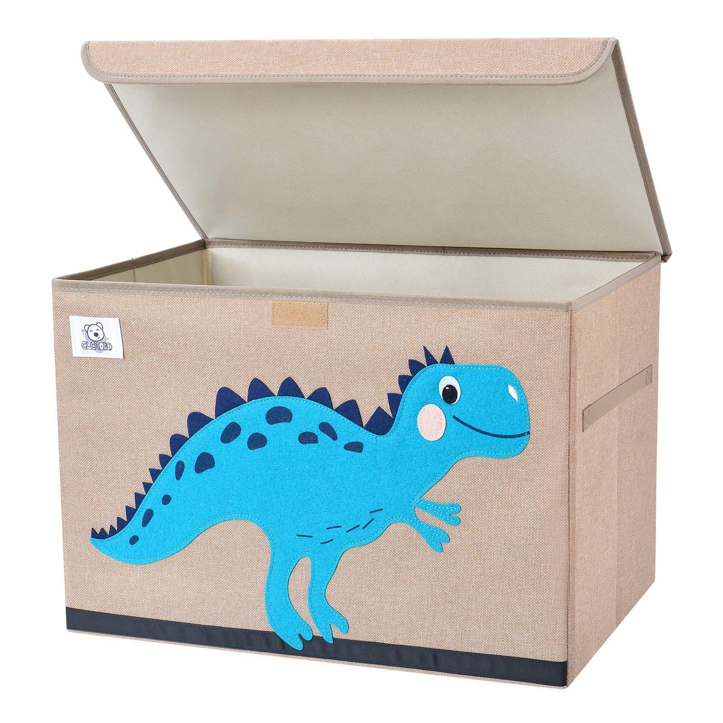 CLCROBD Foldable Kids Large Toy Chest with Flip-Top Lid, Collapsible Fabric Animal Toy Storage Organizer/Bin/Box/Basket/Trunk for Toddler, Children and Baby Nursery (Dinosaur)