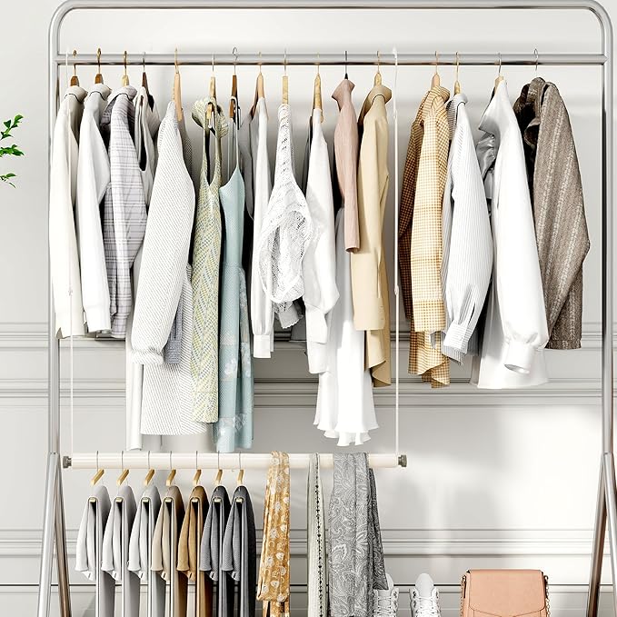 STORAGE MANIAC Adjustable Closet Rod Hanging Clothes Heavy Duty Closet Extender