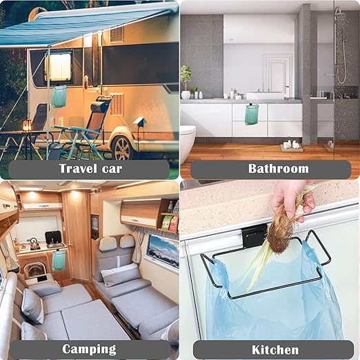 2 Pcs Large Stainless Steel Trash Bag Holder