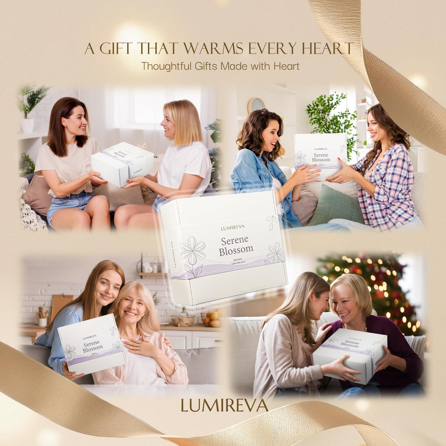 Lumireva Care Gift Basket for Women – Hug in a Box with Blanket, Candle & Self-Care Gifts, Thoughtful Comfort & Love Gift for Her, Wife, Girlfriend or Mom