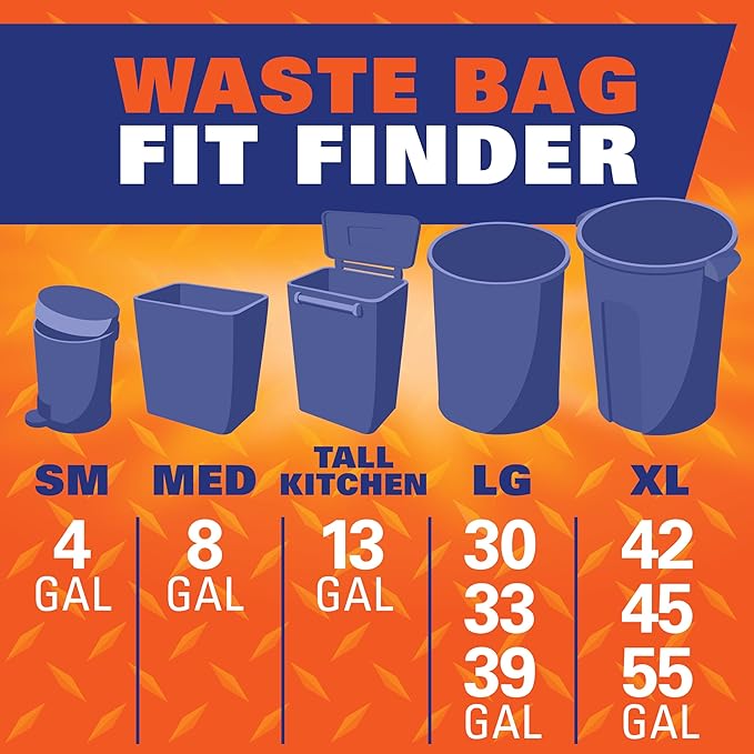 Hefty Ultra Strong 30 Gallon Trash Bags, Large Trash Bags 30 Gallon Size