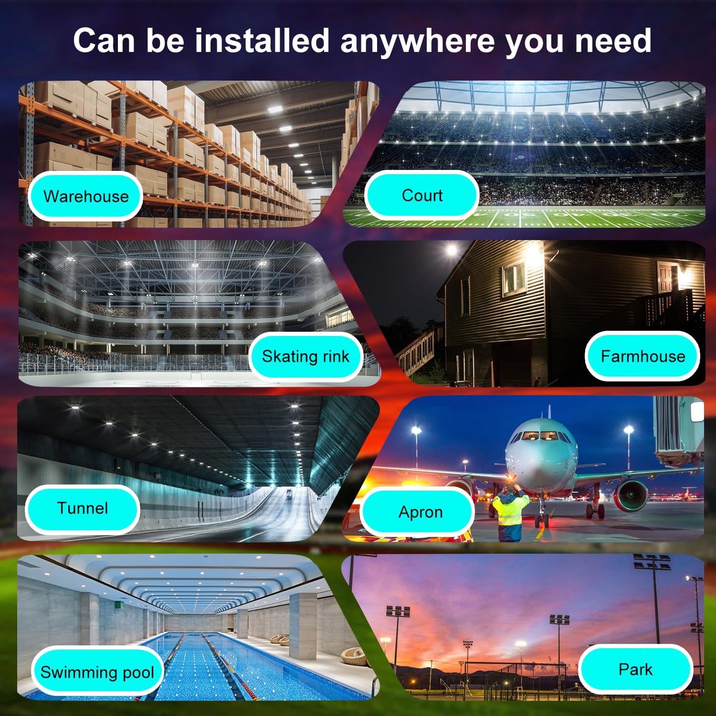 ledmo Outdoor LED Flood Lights 360W Adjustable Mount Stadium Lighting Super Bright 42,000LM 5000K LED Arena Lights Commercial Lighting Fixture for Garage,Yard