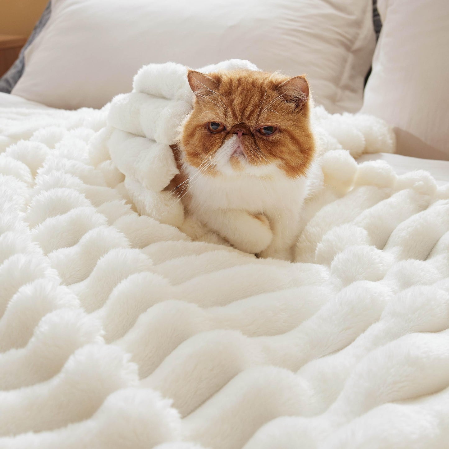 Bedsure King Size Blanket for Bed&King Size Blanket for Bed, White, 108x90 Inches