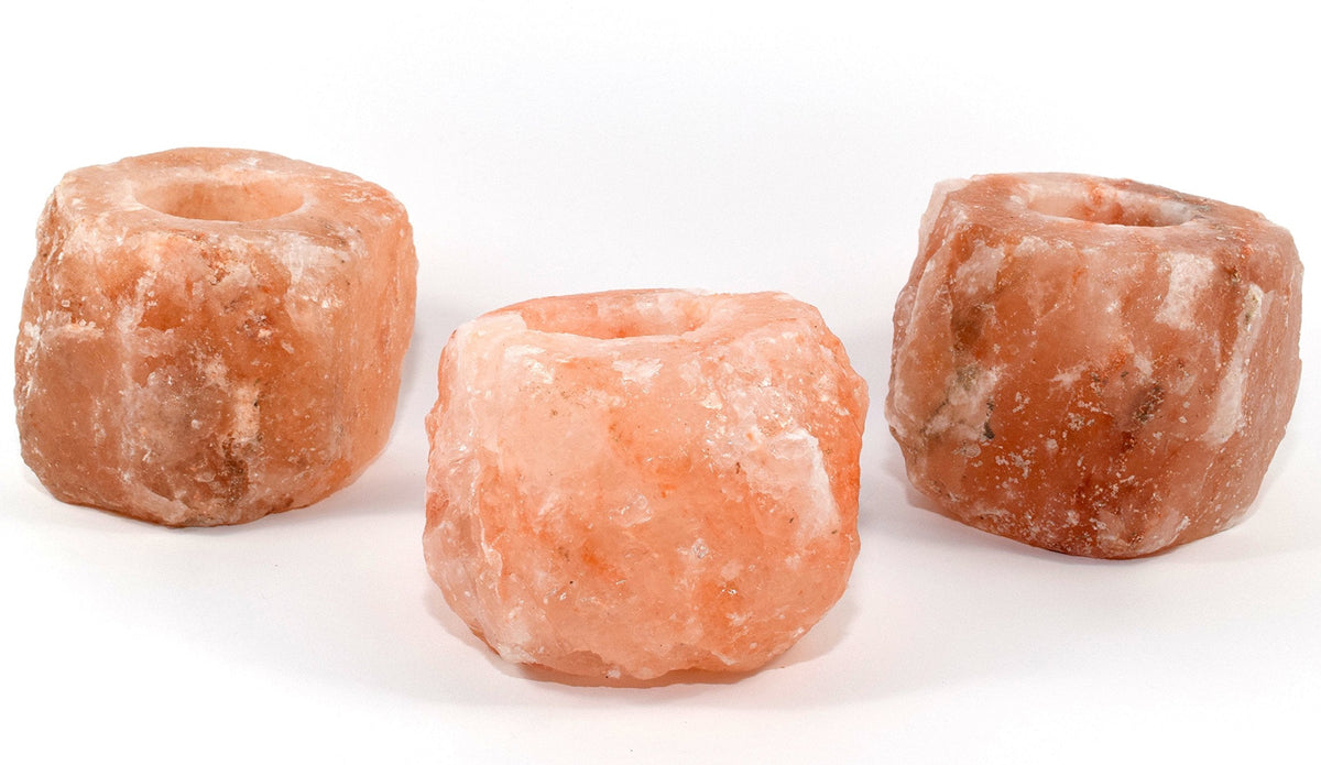 Large Pink Himalayan Salt Rock Tea Light/Candle Holder Natural Crystal Mineral Specimen w/One Hole - 1PC