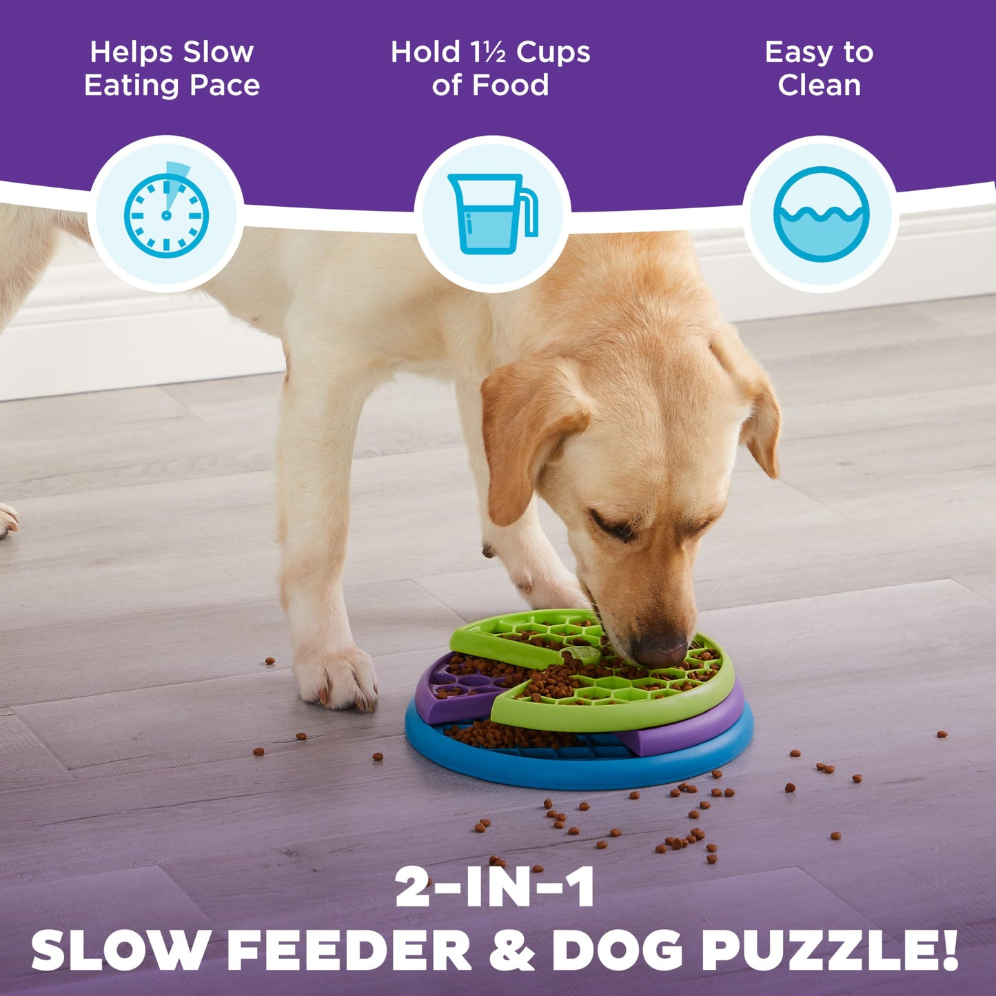 Outward Hound Nina Ottosson Interactive Dog Toys - Medium Level 2 - Dog Puzzle Feeder & Treat Dispenser for Boredom Relief, Mental Stimulation, Dog Enrichment - Reduces Anxiety, Engages Smart Dogs