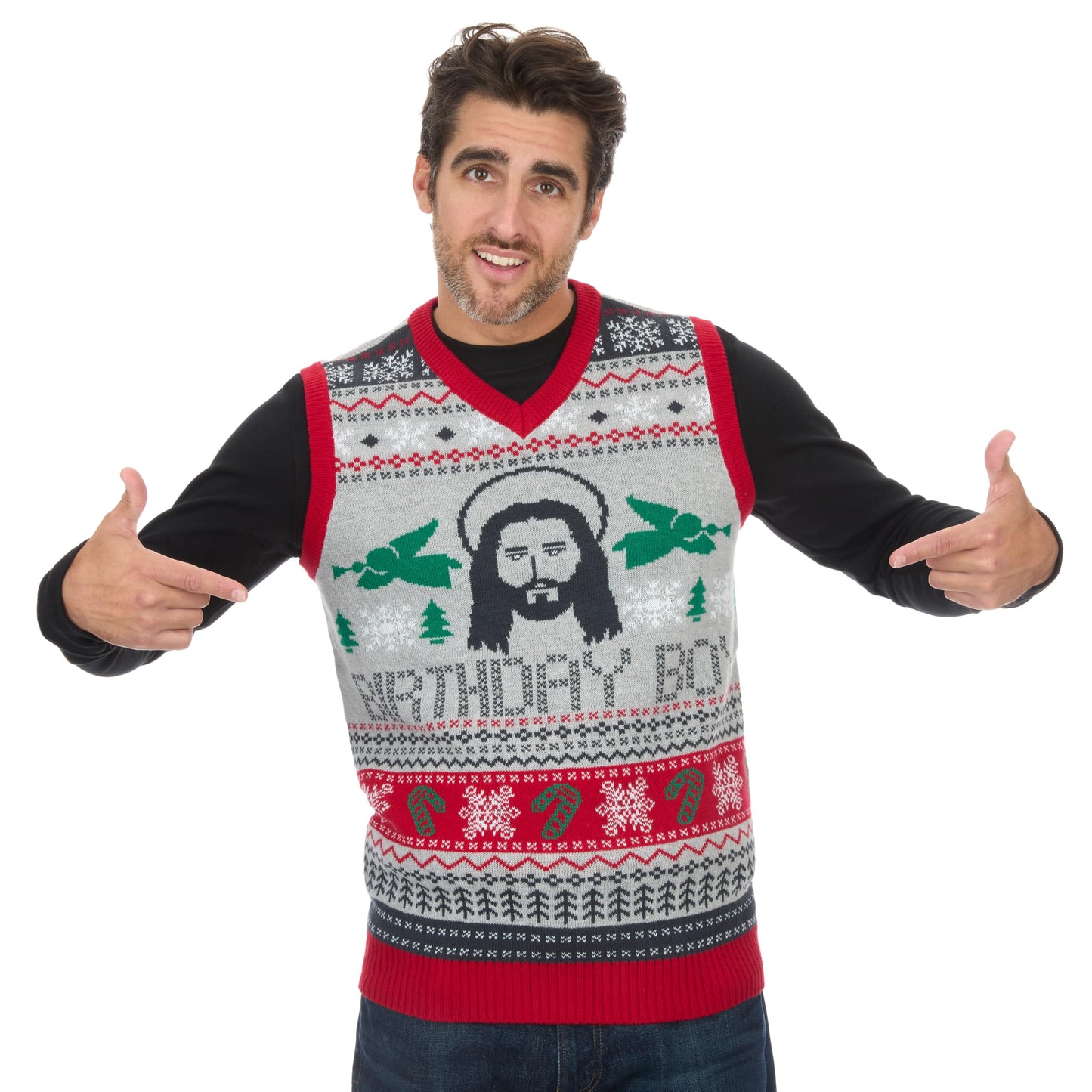 The Ugly Sweater Co. Christmas Sweater Vest - Tacky Holiday Designs to Stand Out - Snug Fit, Breathable Ugly Unisex Vest