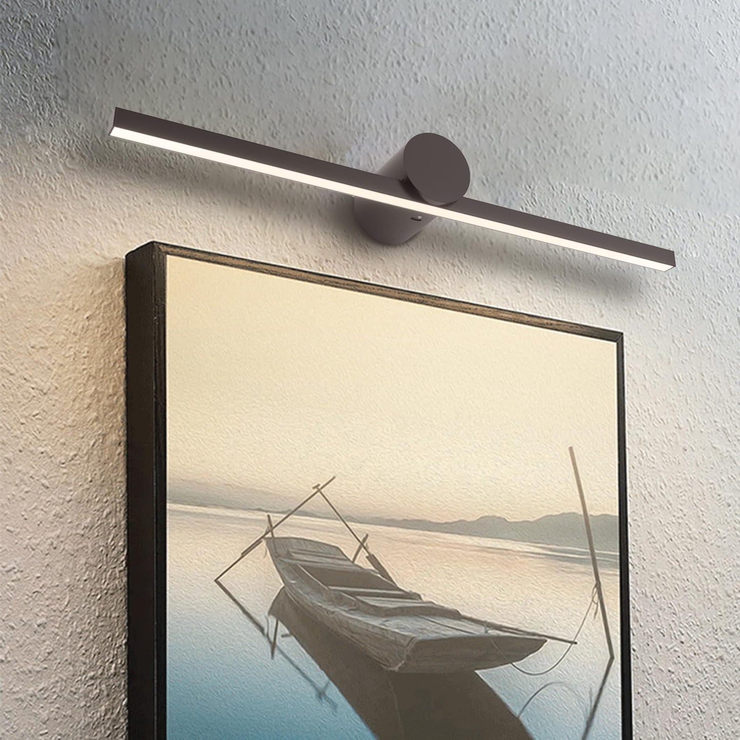 ZitoStory Battery Operated Picture Light with Remote,Wireless Dimmable Art Lights for Paintings Rechargeable Gallery Light Artwork Lighting for Canvas, Portrait (Black,20'' Inch)