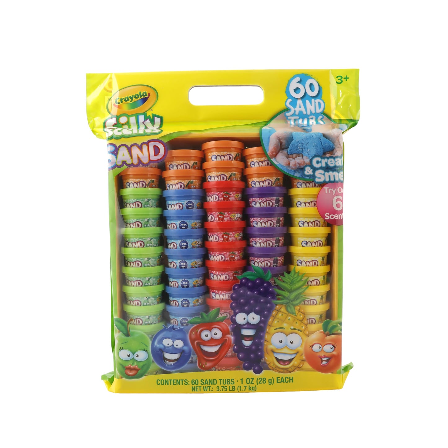 Crayola Silly Scents Play Sand – 60 Mini 1oz Tubs of Moldable Sensory Sand in 6 Bright Colors | Easter Day Party Favors, Classroom Prizes, Sensory Toys, Fidget & Creativity