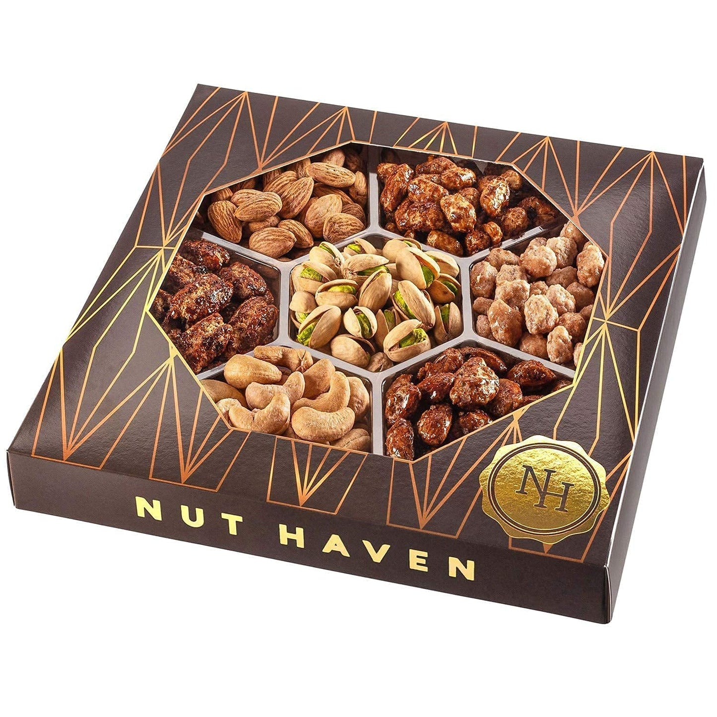 Holiday Nuts Gift Basket - Assortment of Sweet & Roasted Salted Gourmet Nuts - Food Gift Box for Him, Husband, Christmas, Fathers Day, Mothers Day, Sympathy, Family, Men & Women