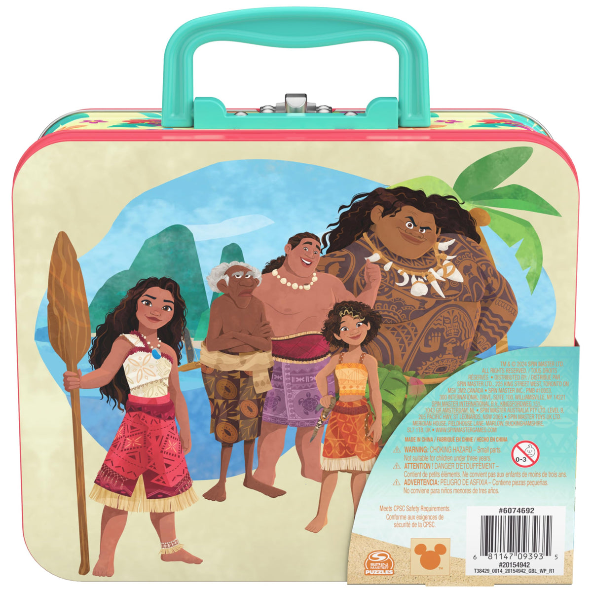 Spin Master Games, Disney’s Moana 2 Puzzle in Reusable Lunchbox Storage Tin, 48 Pieces, Disney Puzzle, Kids Toys for Girls & Boys, for Ages 4 & Up