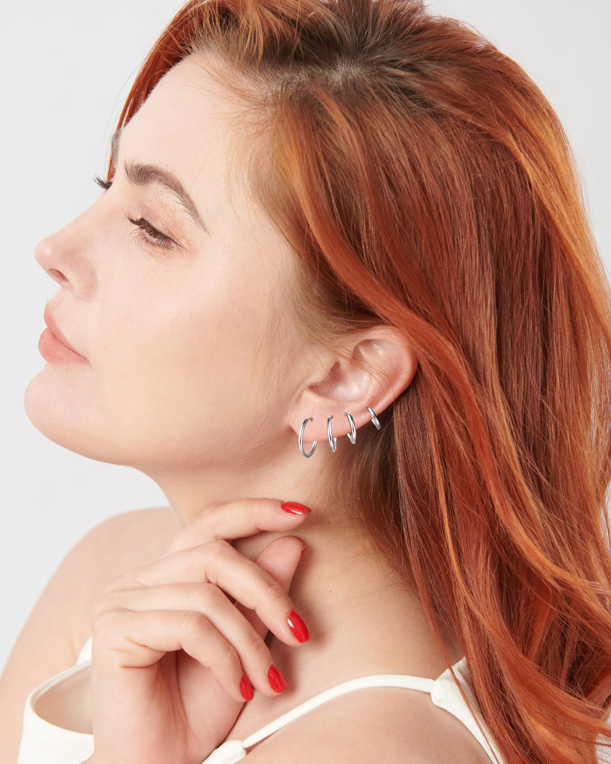 316L Surgical Stainless Steel Small Rose Gold Hoop Earrings 6mm 8mm 10mm 12mm Hypoallergenic Cartilage Hoop Earrings Helix Lobes Hinged Sleeper Earrings For Men Women