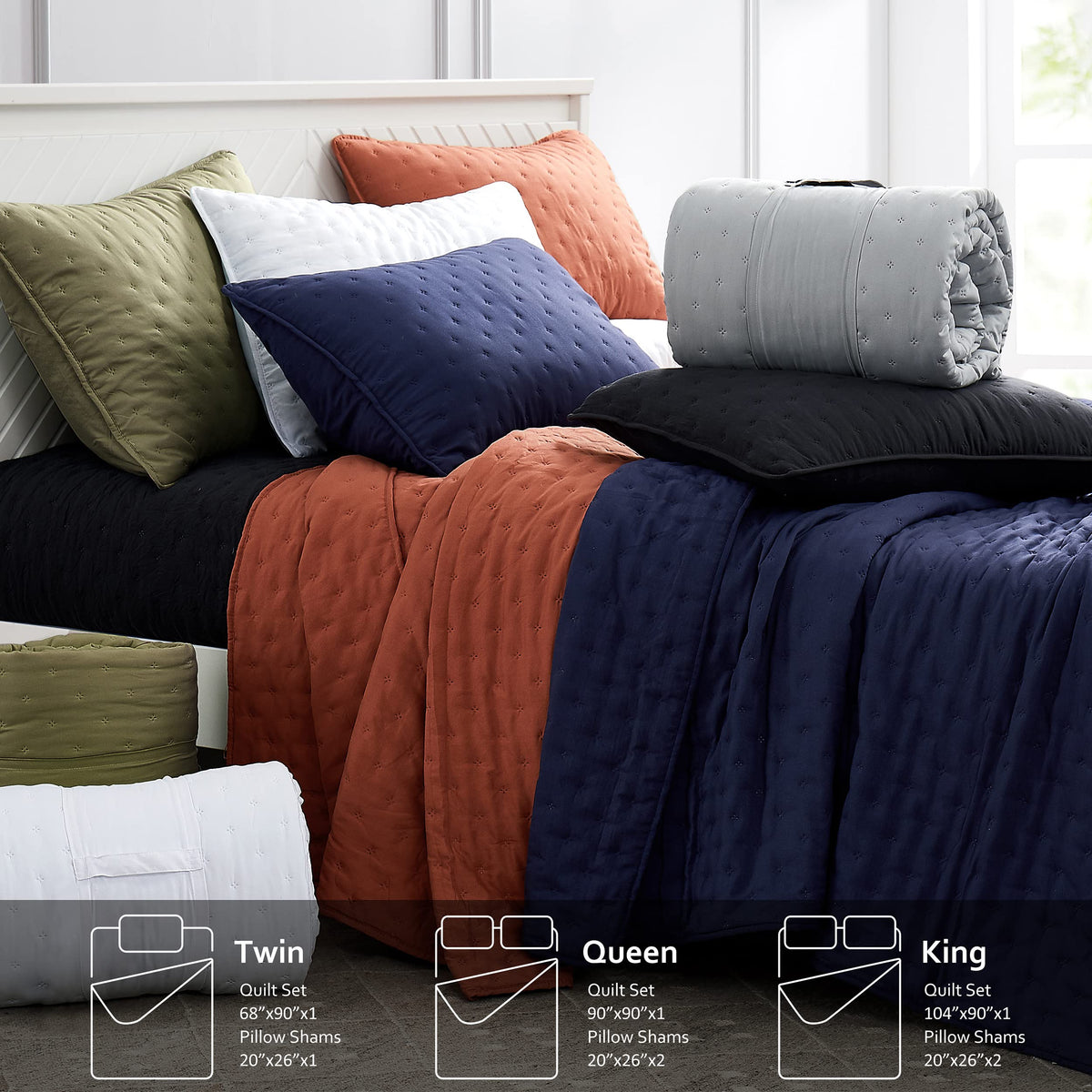 ROARINGWILD Beige Cloud Queen Size Quilt Bedding Sets with Pillow Shams, Farmhouse Lightweight Soft Bedspread Coverlet, All Season Rustic Country Thin Comforter, 3 Pieces, 90x90 inches, Tan Cream