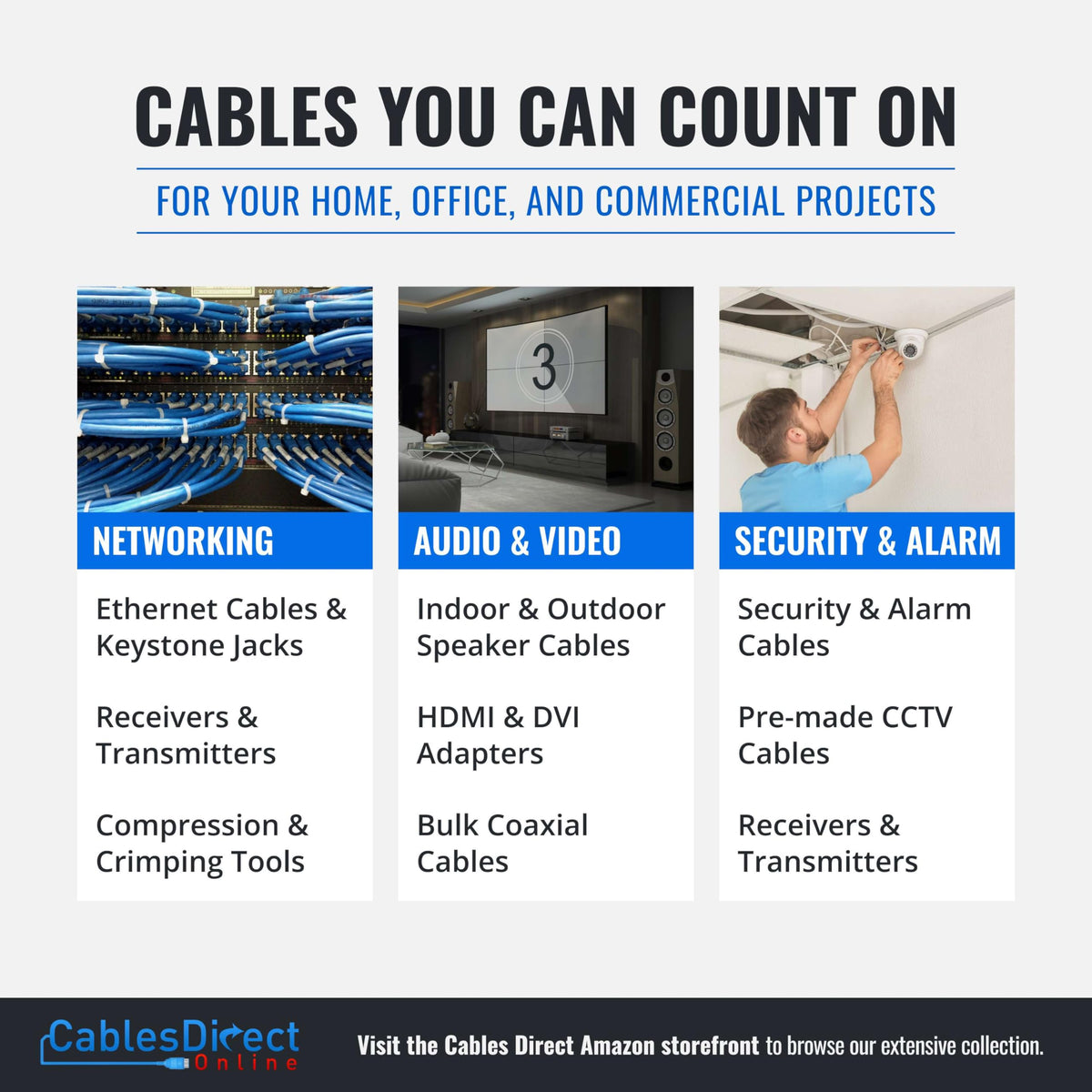 Cables Direct Online 250FT 12AWG Outdoor Speaker Cable Oxygen Free Copper 2-Conductors, Direct Burial, Weather Resistant, UV CL3 CM Rated, OFC Strands Low Voltage, Drum
