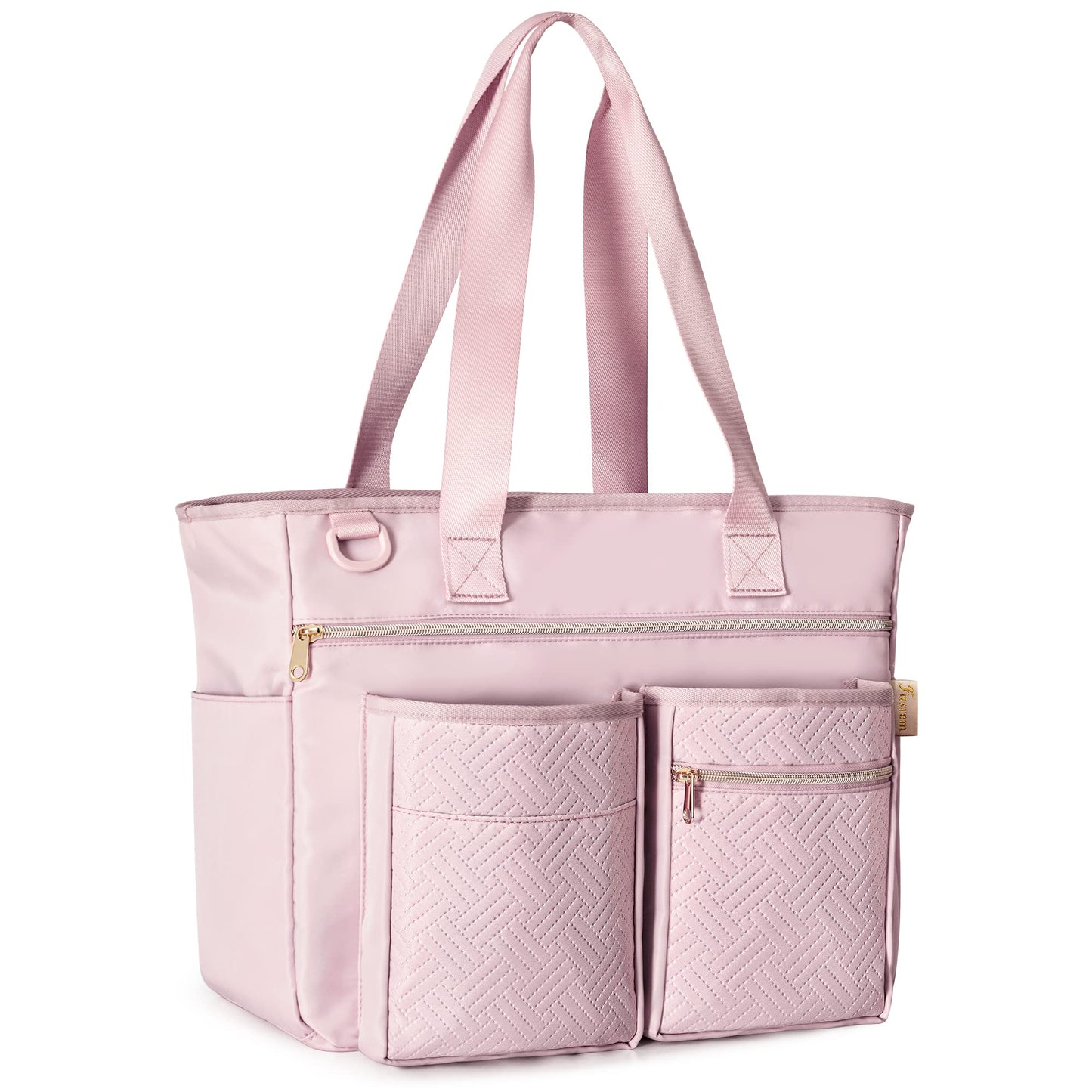 Fasrom Nurse Tote Bag for Work Nurses with Laptop Sleeve, Home Health Clinical Bag for Nursing Students and Medical Assistant, Pink (Patent Pending)