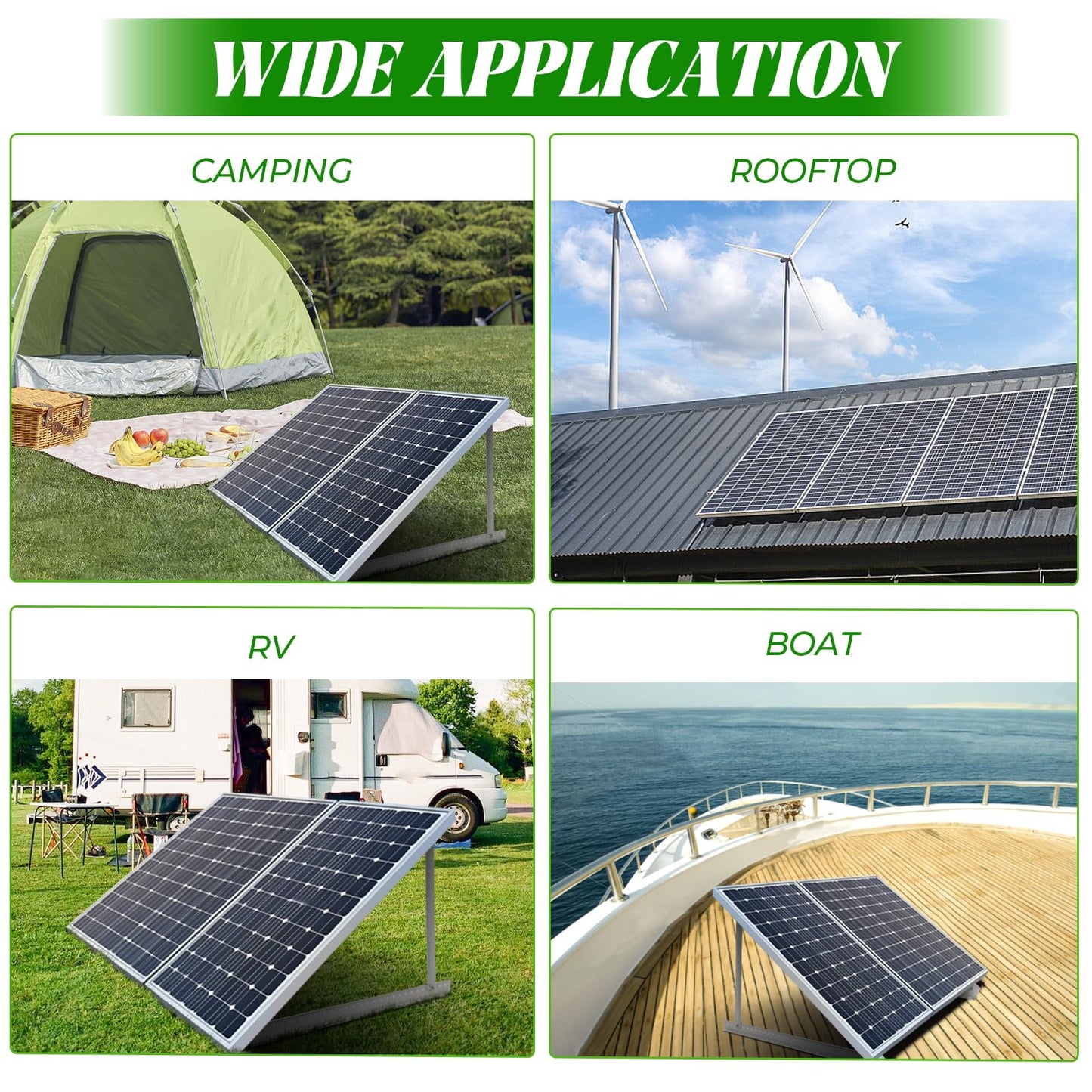 4 Sets 45inch Solar Panel Mounting Brackets, 0 to 90° Adjustable Solar Panel Mounting Rails, Fit for 150 200 400 600 Watt Solar Support Racks with Foldable Tilt Legsnel