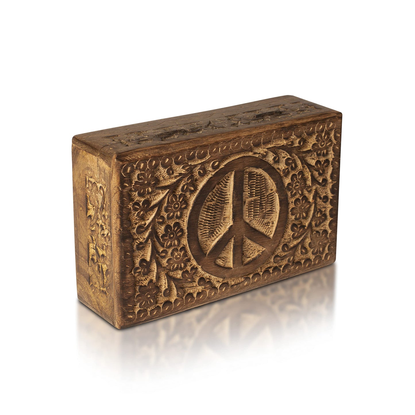 Great Birthday Gift Ideas Handmade Decorative Wooden Jewelry Box Jewelry Organizer Keepsake Box Treasure Chest Trinket Holder Watch Box Storage Box Anniversary Housewarming Gifts Women (Natural)