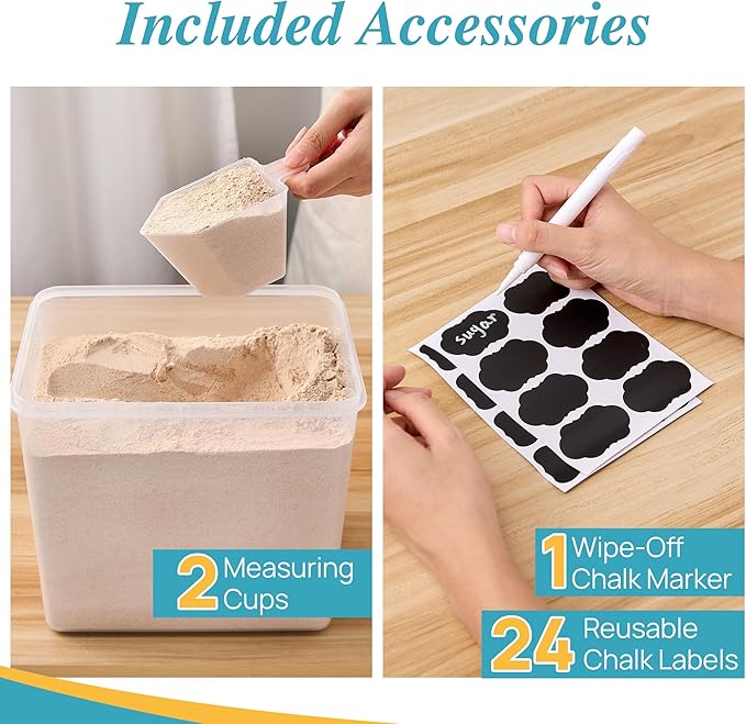 Vtopmart 9.5L 2 Pack Extra Large Flour Sugar Storage Containers
