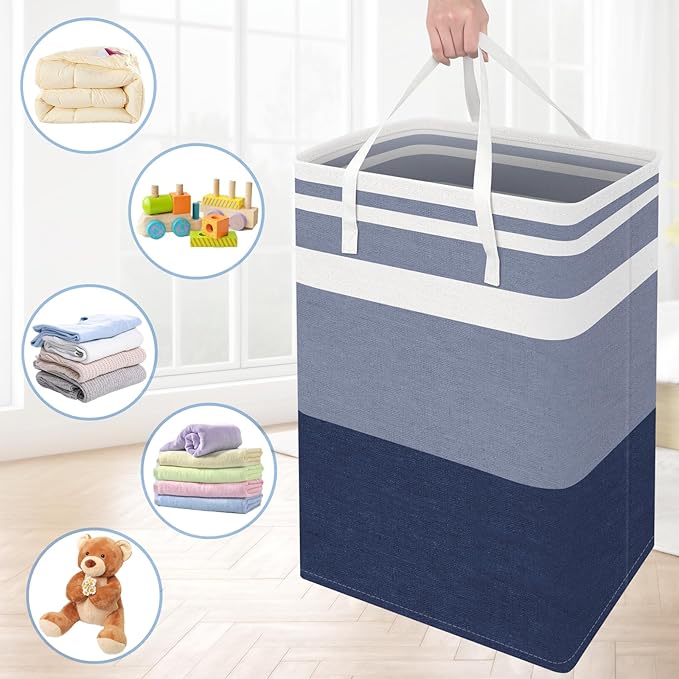 BlissTotes 3-Pack Laundry Basket, Freestanding&Waterproof Laundry Hamper