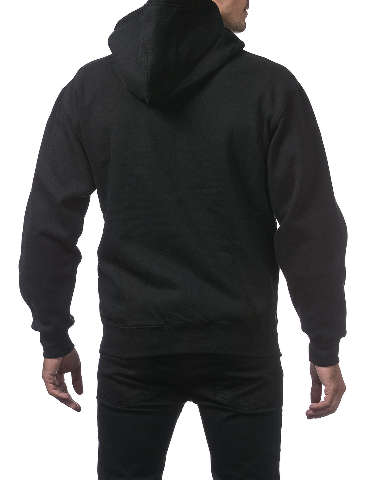 Pro Club Men's Heavyweight Full Zip Fleece Hoodie, Black, Large