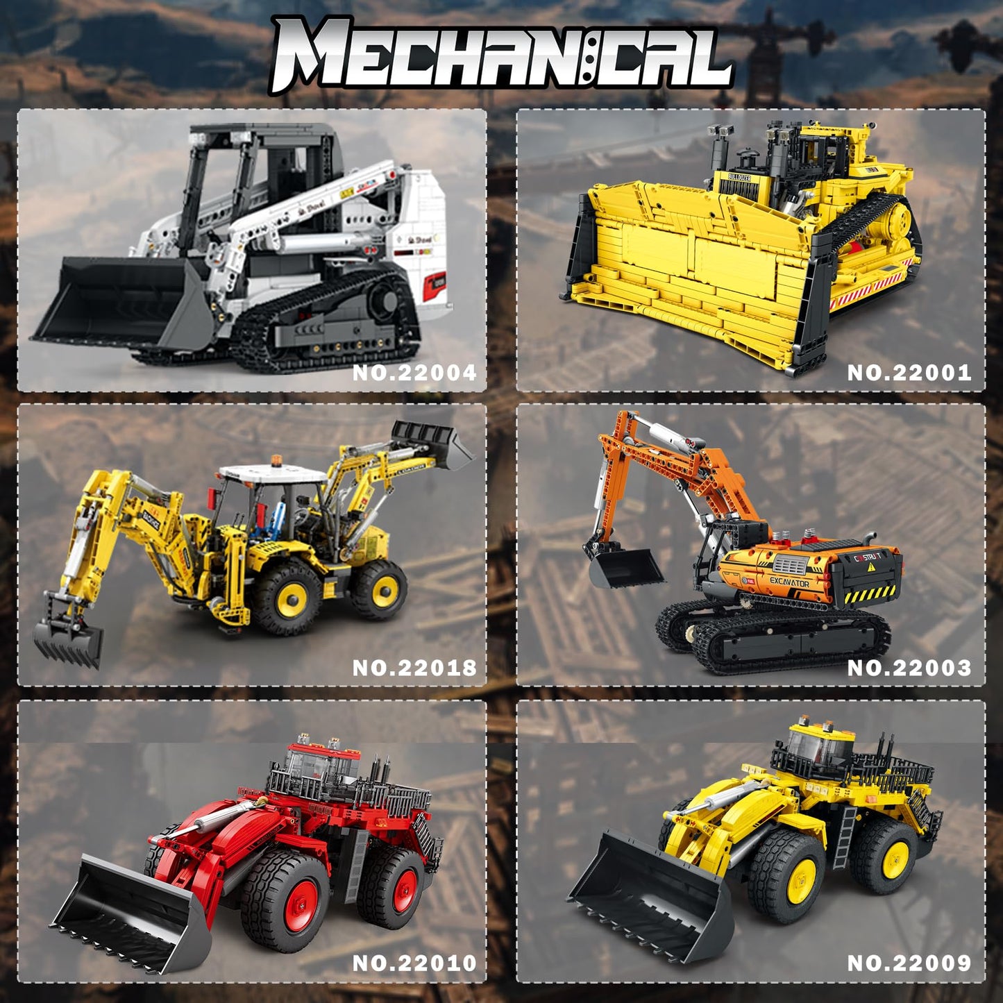 Reobrix Bobcat Skid Steer Loader Building Block Set,APP Remote RC Control Loader Vehicle Construction Toy with 2.4GHz Multi-Player Mode 22004,Vehicles Gift for Kids and Collectors,1227 PCS