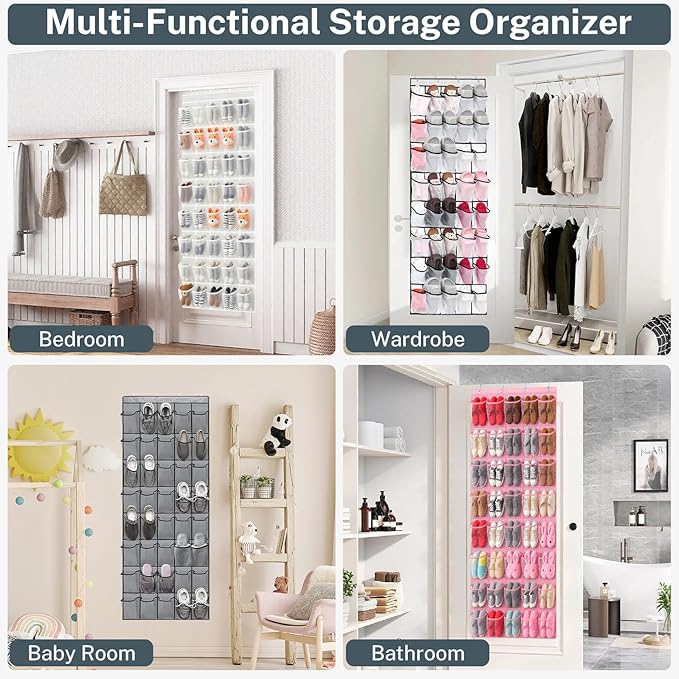 40-Pocket Over the Door Shoe Organizer