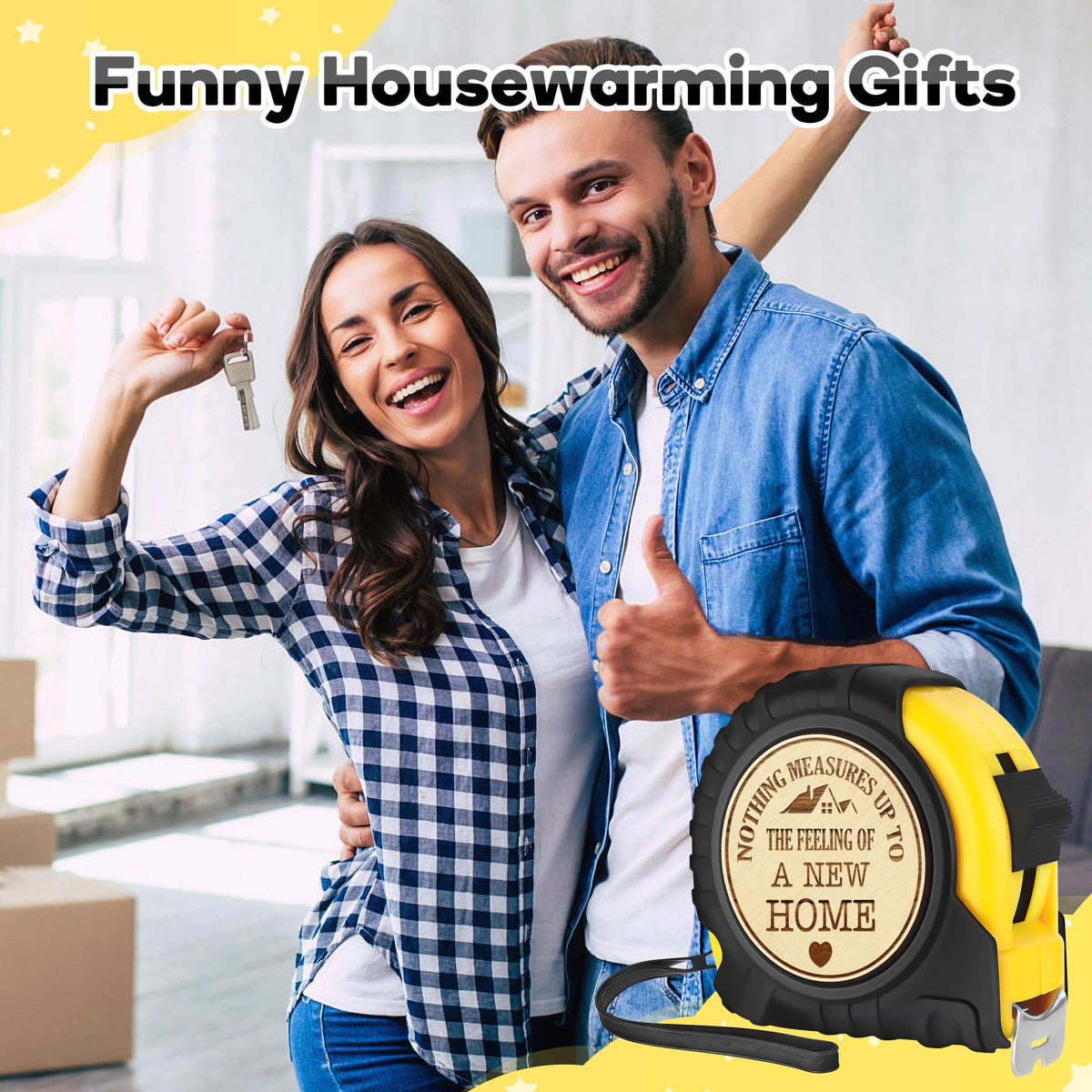Sensi Blue Housewarming Gift for New House Homeowner, Perfect First Home Gift Idea for Women Men Neighbor, House Warming Gifts New Home 2025, Realtor Gift to Clients Tape Measure 25FT Tool Gifts